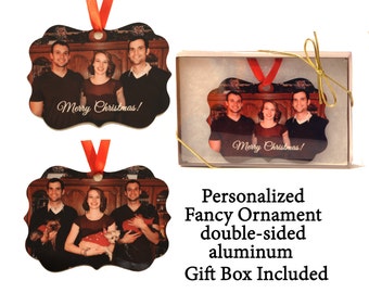 Quick Shipping!  Custom Photo Ornament - Fancy Ornament - your photo turned into a unique gift - 2 sided