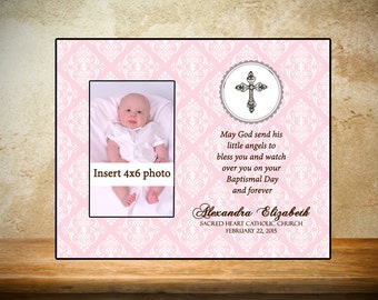 Personalized Baptism/Christening Frame - Pink Fancy Theme