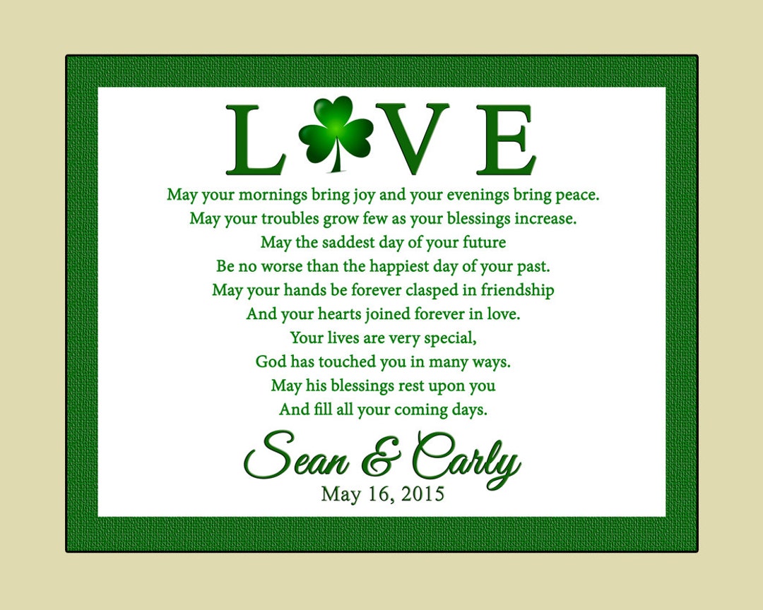Personalized Irish Wedding Plaque Etsy