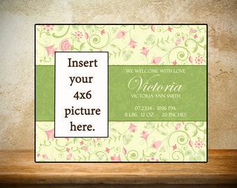 Personalized Baby Frame/Birth Frame - Victorian Theme