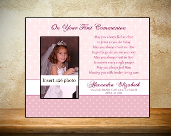 Personalized First Communion Frame - Pink Theme