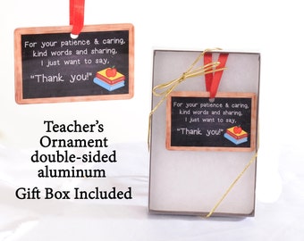 Thank You Teacher Ornament: Chalkboard Design, Gift Box