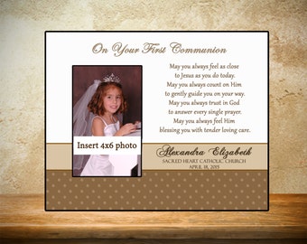 Personalized First Communion Frame - Tan Theme