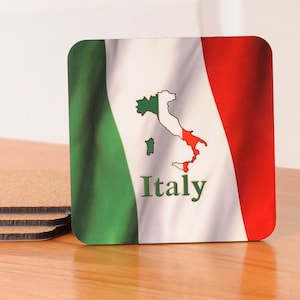 Italy Flag Coasters - set of 4