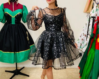 Long Sleeve transparent Dress Slip is not included Just Transparent dress.