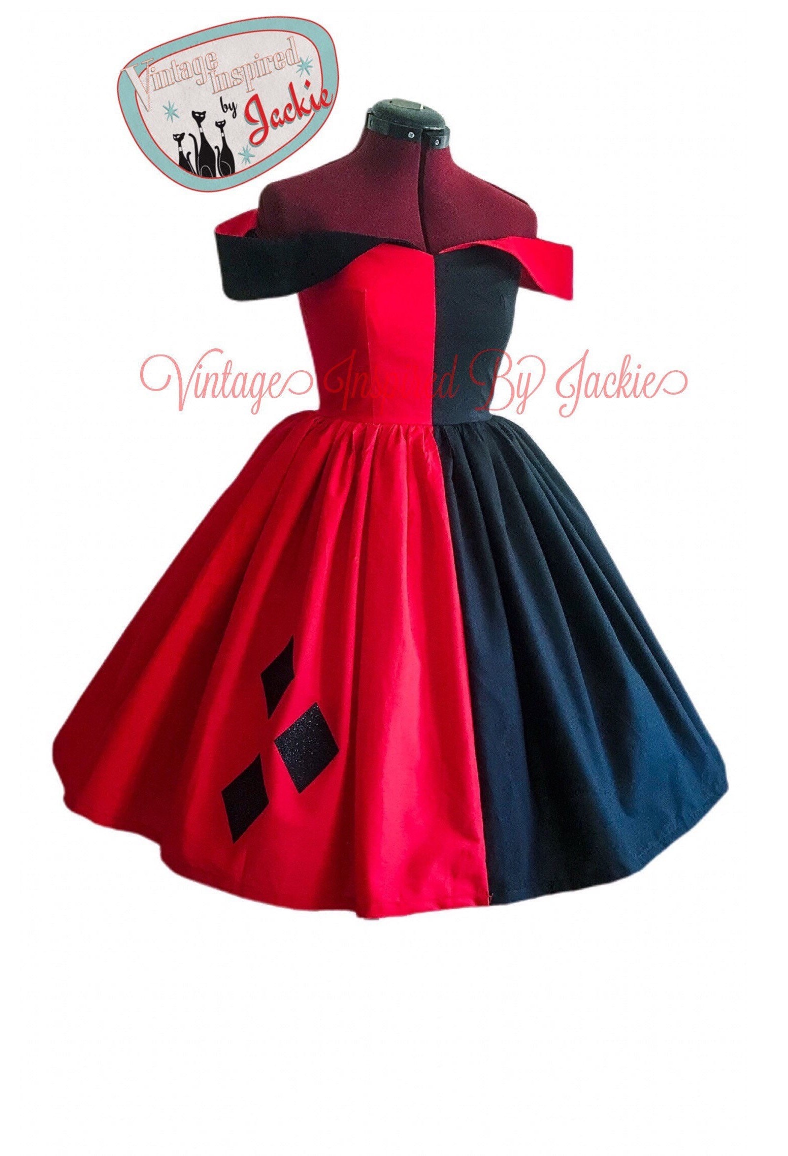 harley quinn red and black dress The Suicide Squad Harley Quinn Red Dress Cosplay Costume,Female / XL main image 1
