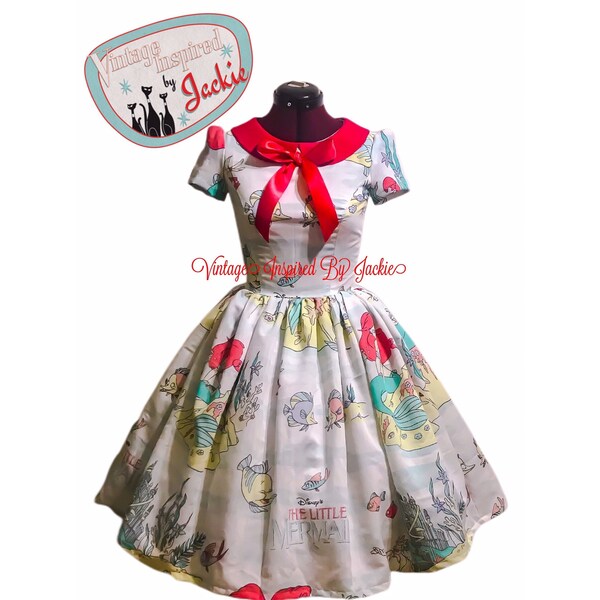 Little Mermaid Peter Pan Collar Inspired Dress