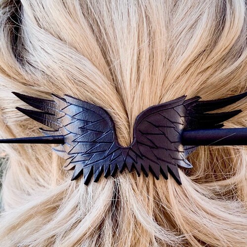 Stamped Leather Hair Barrette - Sunflower