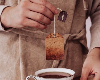 Black Tea Bag Leather Bookmark