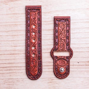 Scrollwork Tooled Leather Apple Watch Band