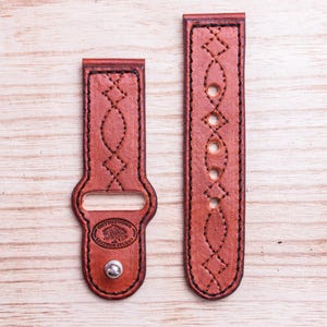 Gunslinger Stitch Tooled Leather Apple Watch Band