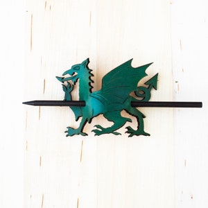 Welsh Dragon | Tooled Leather Hair Stick | Barrette Hair Slide