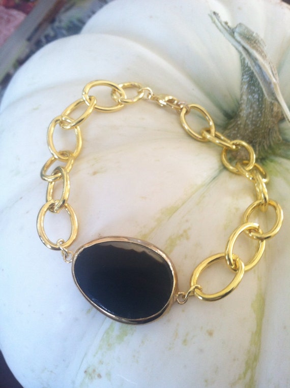 Items similar to Carys Chocolate and Gold Bracelet on Etsy