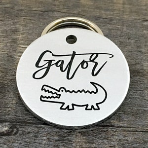 Engraved pet tag, dog tag personalized, pet id tags, microchip dog tag, tropical pet tag, alligator id tag, coastal pet tag