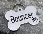Dog bone tag, Engraved pet tag, tag for dog collar, pet id tag, personalized dog id tag