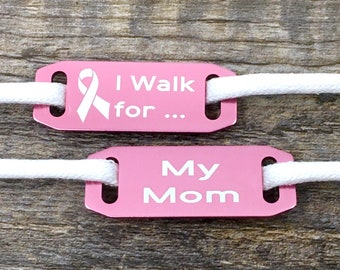 Shoe tags, shoe charms, shoelace custom tags, cancer survivor, runners shoe tag, cancer gifts, motivation gift, fundraiser, sold as a pair