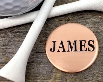 Personalized golf ball marker, custom ball marker, fathers day gift, golf lover gift, two toned, magnetic marker