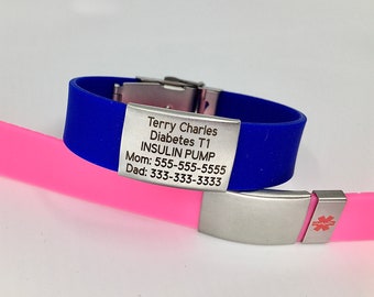 medical alert bracelet, id bracelet waterproof, ice alert band, sport id bracelet men, allergy alert, diabetic, emergency bracelet women