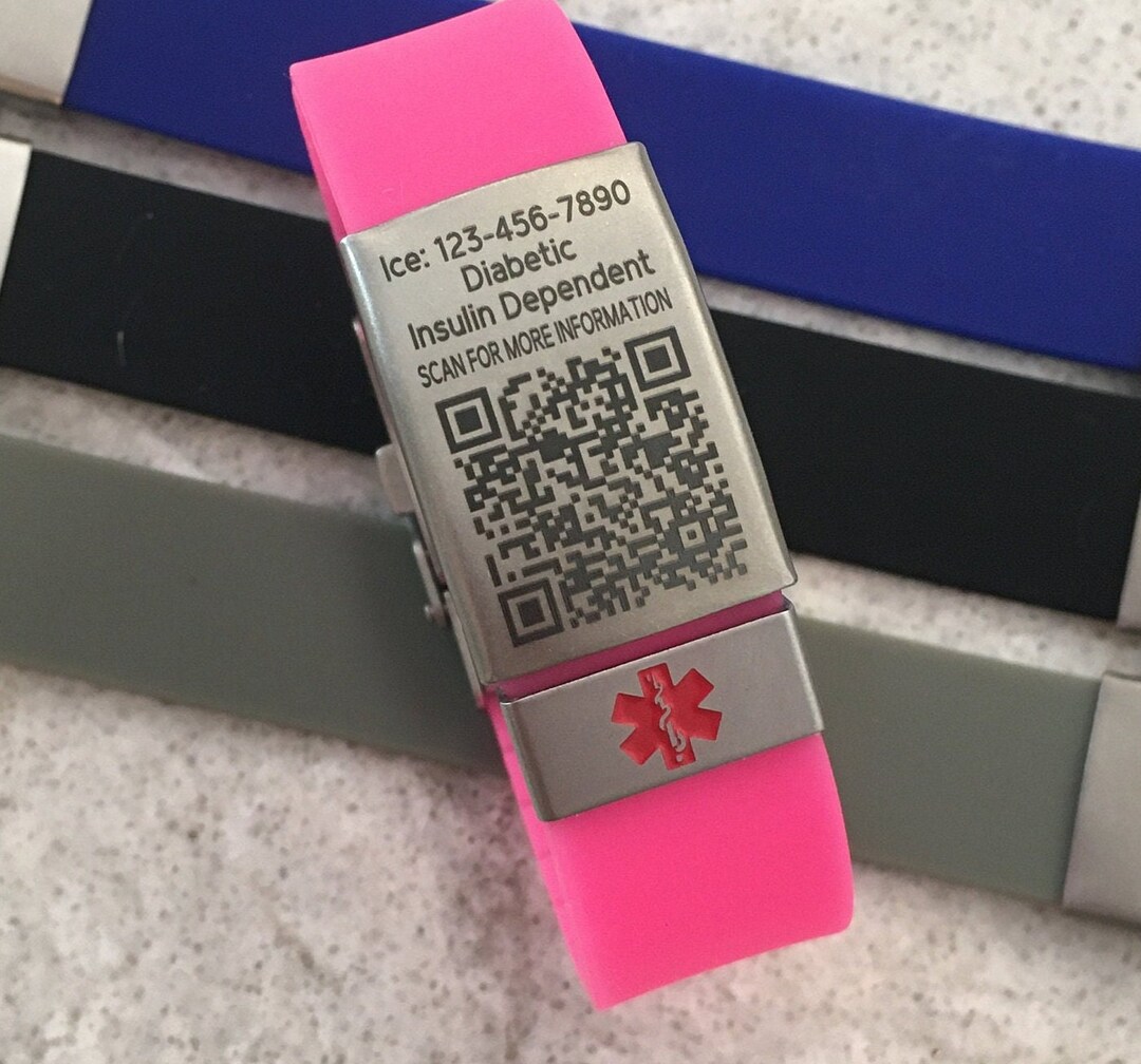 QR Code Medical Alert Bracelet, Pingtag Membership, Id Bracelet