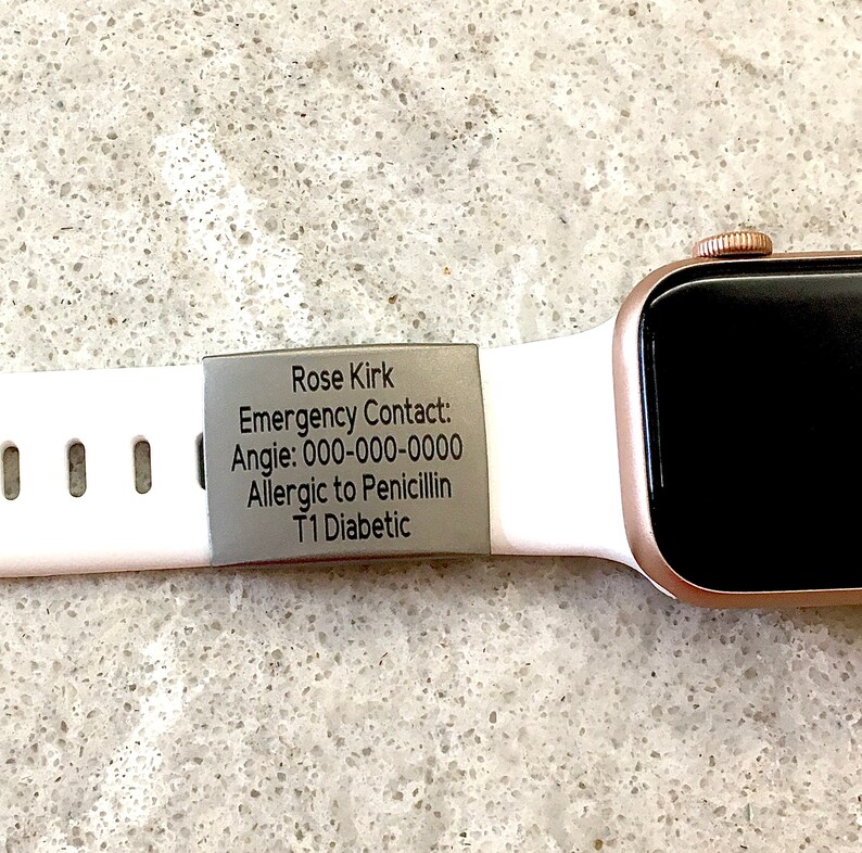 Medical Alert Watch Band Medical Id Tag Medical Alert Etsy