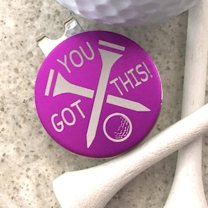Golf ball marker, golf lover gift, magnetic marker with hat clip, sports gift, golf accessory, custom ball marker