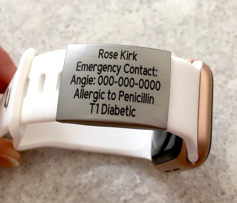 Medical Alert Watch Band Medical Id Tag Medical Alert Etsy
