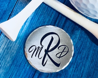 Marcador de pelota de golf, Regalo de accesorio de golf, Regalo para amantes del golf, Regalo de padrinos de boda, Regalo para papá, Marcador de pelota personalizado, Marcador de pelota monograma