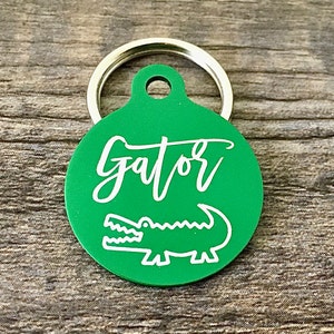 Engraved pet tags, pet id tags, dog tags for dogs, gator pet tag, dog tag personalized, coastal Id tag