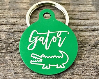 Engraved pet tags, pet id tags, dog tags for dogs, gator pet tag, dog tag personalized, coastal Id tag