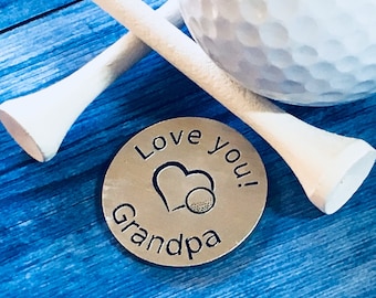Golf ball marker, gift for dad, grandpa golfer, grandpa gift, custom ball marker, ball marker, golfer gift, personalized marker