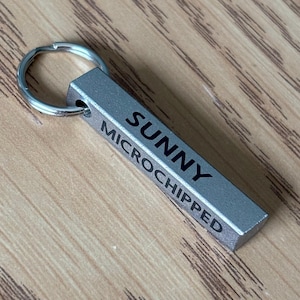 Pet id tag, Custom Dog tag, dog id tag, microchipped tag, dog tag for dogs, bar id tag, copper id tag, four sided id tag, bar pet tag,