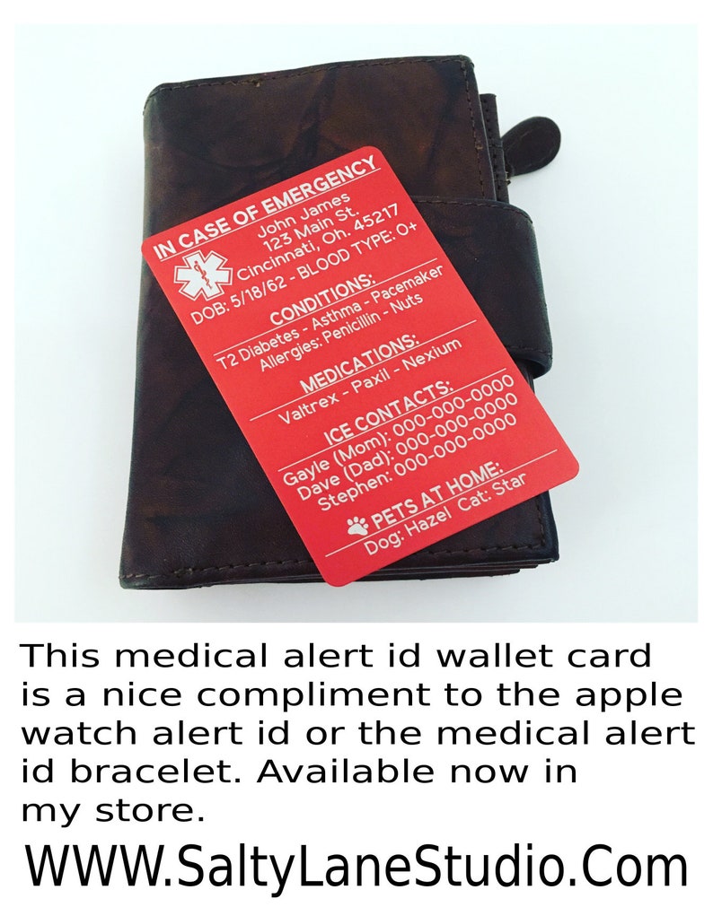 Medical Id Bracelet Medical Alert Watch Band Personalized Id Etsy