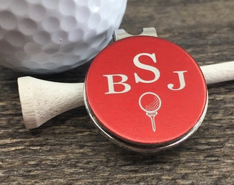 Golf ball marker, monogram ball marker, personalized ball marker, golf accessory, magnetic golf ball marker, custom ball marker