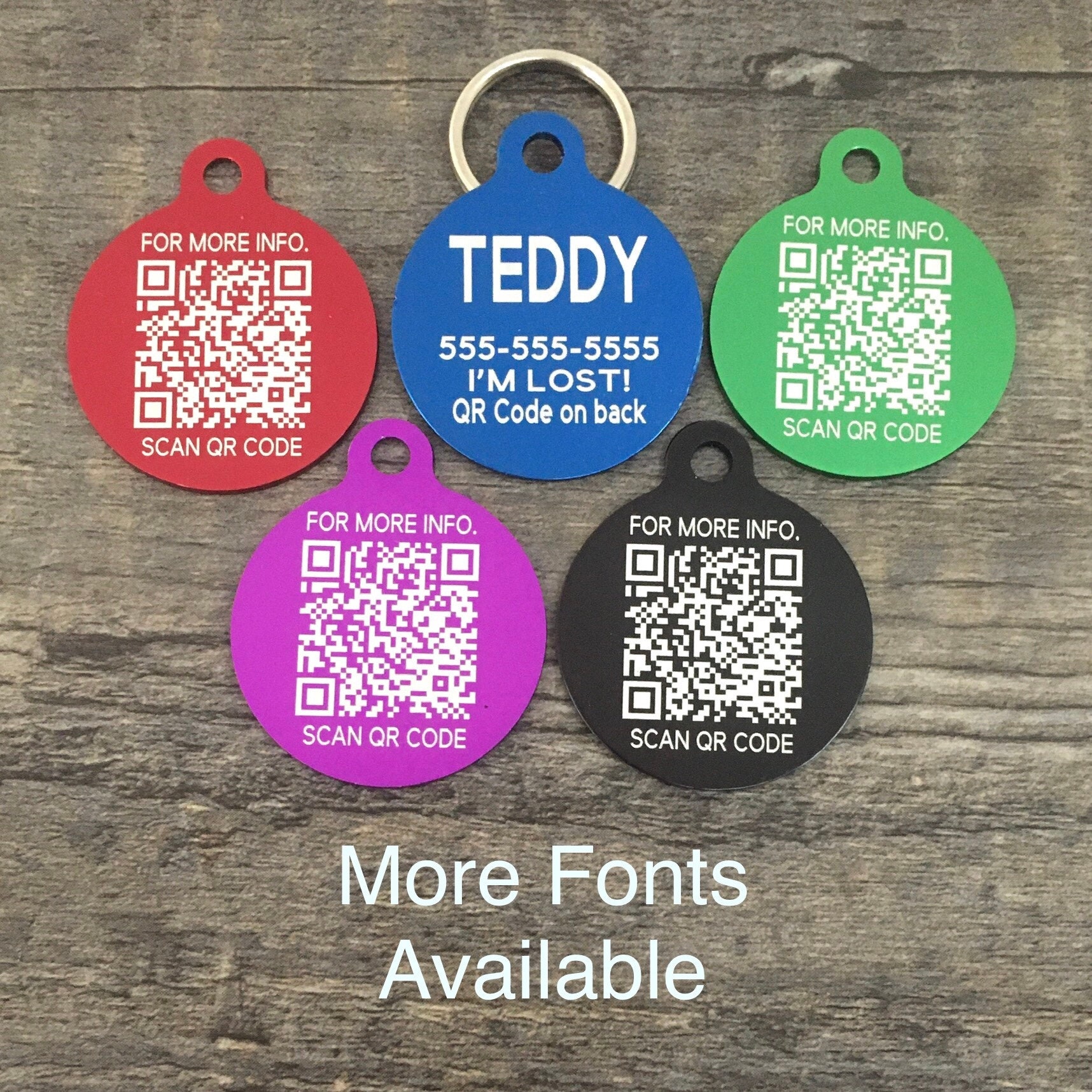QR CODE Pet Tag, Engraved Dog Tags, QR Code Id Dog Tag, Scannable Id ...