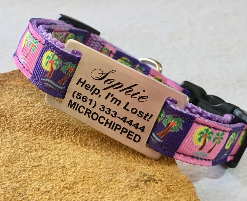 Slide on Dog Tag Quiet Id Tag Dog Tag Pet Id Tag Custom Etsy