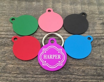 Pet id tags, dog tags for dogs, custom engraved pet tag,  dog collar name tag, dog tag personalized