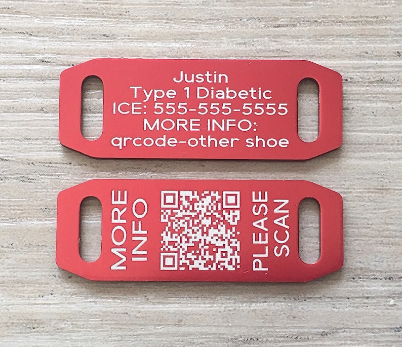 QR Code Medical Shoe Tags Free Pingtag Lifetime Membership Etsy