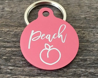 Dog tags for dogs, pet id tag, custom engraved pet tag, dog tag personalized, peach id tag