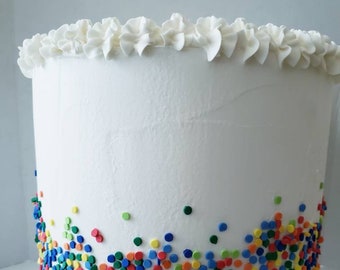 Sprinkles Fakes Cakes. Sprinkles Rainbow colors. Rainbow birthday fake cakes.