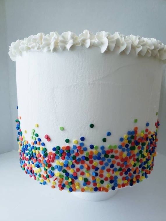 Sprinkles Fakes Cakes. Sprinkles Rainbow colors. Rainbow birthday fake cakes. Il_570xn