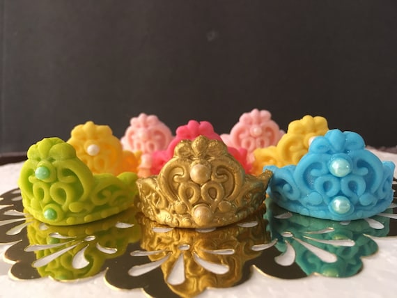 Edibles Princess tiaras Fondant topper. Princess party. Princess crowns.Fondant crowns.Fondant tiara.gold tiaras.multicolors tiaras. Il_570xn
