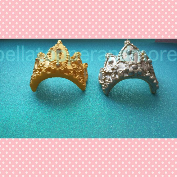 Tiaras cupcakes topper. Crown fondant cupcakes topper.Gold tiaras topper. Il_570xn