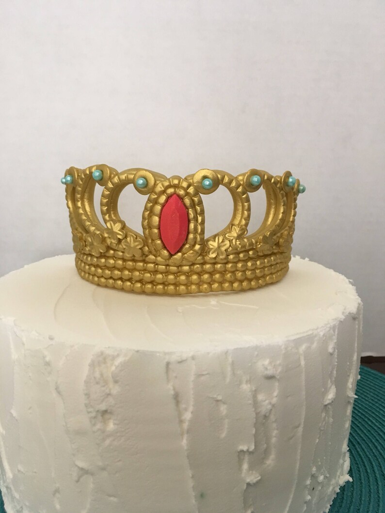 Princess Gold tiara cake topper. Elena of Avalor inspired. Etsy