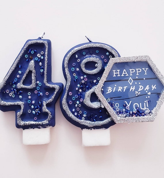 Number Birthday Candles Shaker Birthday Candle Blue Birthday Candle By Bellatopperandmore Catch My Party