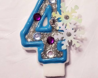 Snowflake Number Birthday Candle: Winter Wonderland Party