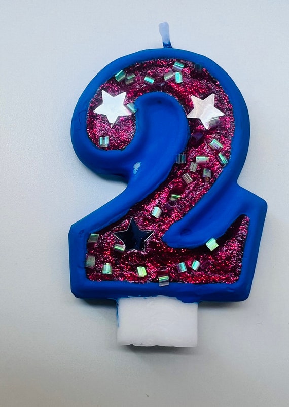 Red, Blue and Silver Birthday Candle. Number Candle . 4th of July Candle Patriotic Birthday Candle. Il_570xn