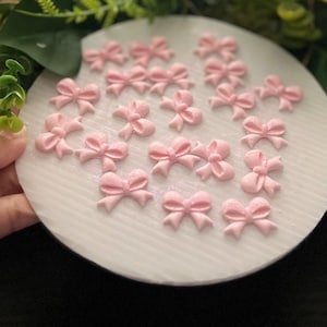 Fondant Bows  Cupcakes topper, Coquette Decorations party, Mini Bow Cake decorations.Girls wanna be one birthday