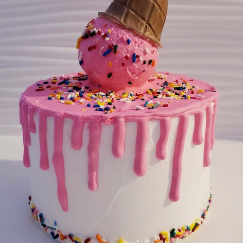 Fake Cakes. Cone Fake Cake. Drip Cakes. Ice Cream Cone Fake Etsy