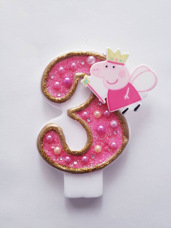 Peppa pig birthday candles. Pig candles. Pig party.Any number available (0 to 9) Il_570xn
