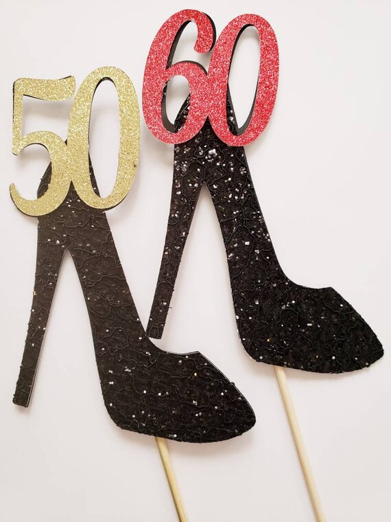 Glitter high heels shoes centerpiece. High Heels Number 40, 50,60. Custom high heels color. Il_570xn